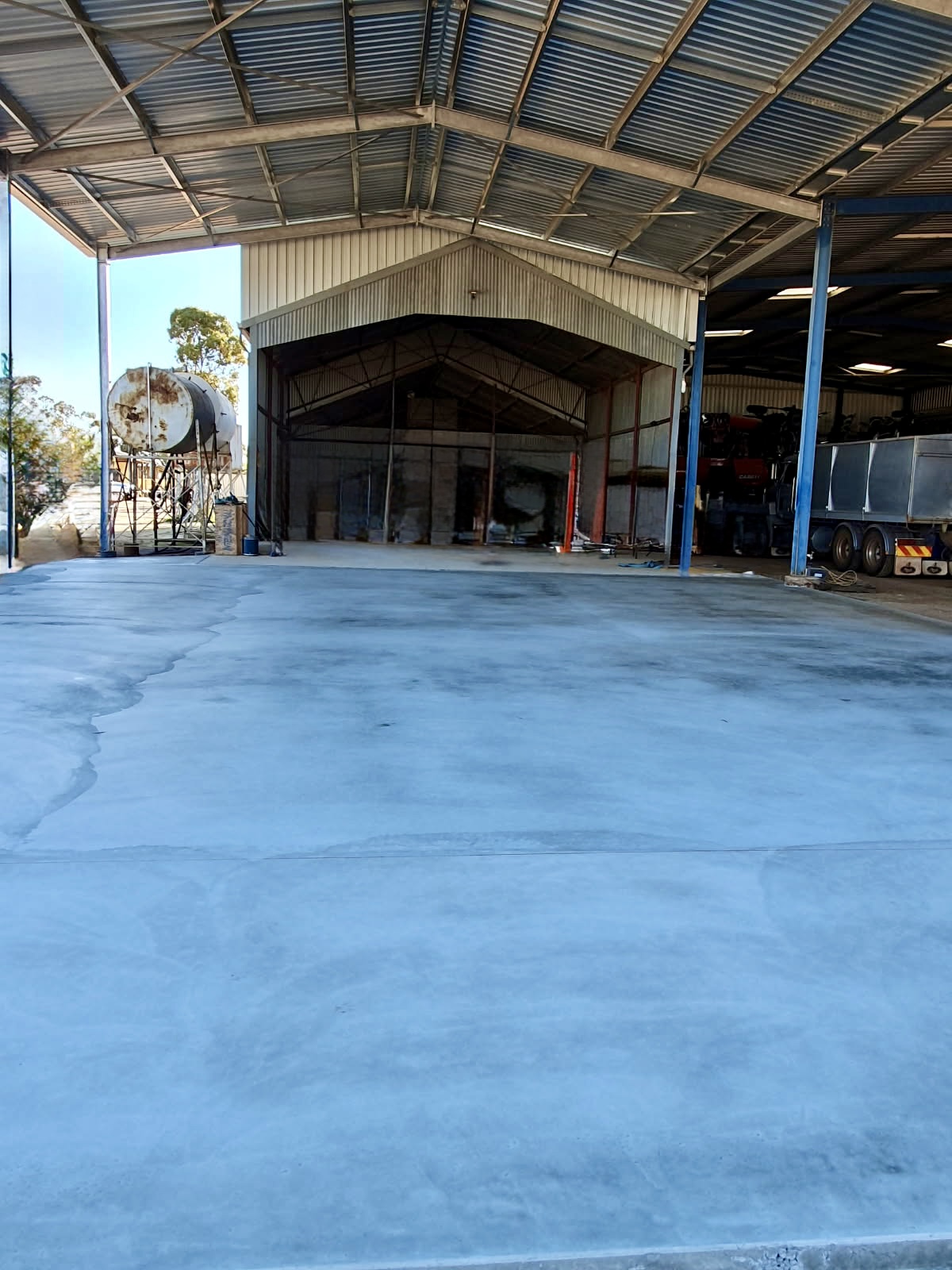 Polished concrete floor in modern interior